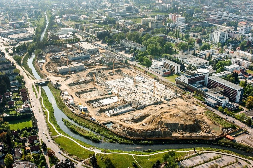 Luftbild der Baustelle